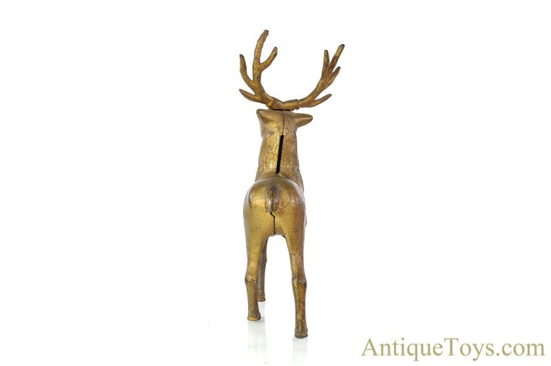 A.C. Williams Cast Iron No. 8048 Large Gold Reindeer Elk Still Penny Coin Bank <FONT COLOR="ff000 ">*SOLD*</font> - Image 6