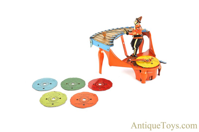 Wolverine Supply & Mfg. Co. ca. 1930's Pressed Steel & Lithographed Tin Windup No. 48 Zilotone with Discs <FONT COLOR="ff000 ">*SOLD*</font>