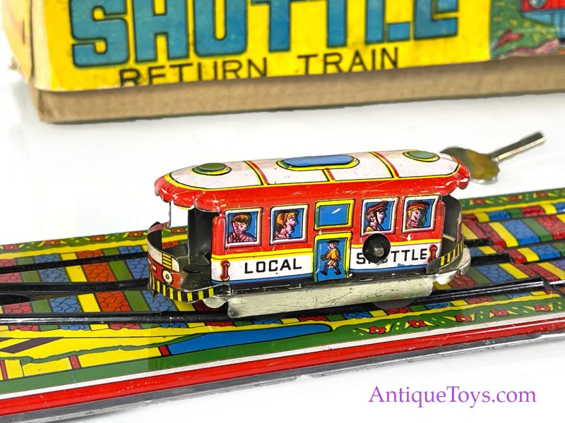 Aepacoal Toys Tin Lithographed Windup Local Shuttle Train in Box Made in India for Sale <FONT COLOR="ff000 ">*SOLD*</font>
