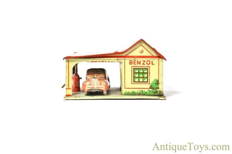 German Tin Lithographed Esso Gas Station Benzol Gasoline Tank Station <FONT COLOR="ff000 ">*SOLD*</font> - Image 2