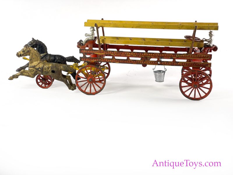 Hubley Cast Iron Horse Drawn Fire Ladder Wagon <FONT COLOR="ff000 ">*SOLD*</font> - Image 9