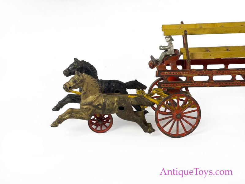 Hubley Cast Iron Horse Drawn Fire Ladder Wagon <FONT COLOR="ff000 ">*SOLD*</font> - Image 7