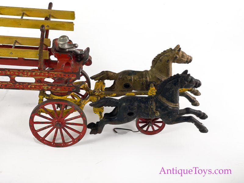 Hubley Cast Iron Horse Drawn Fire Ladder Wagon <FONT COLOR="ff000 ">*SOLD*</font> - Image 6