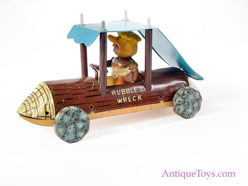 Linemar Marx Tin Lithographed Friction Barney Rubble Flintstones "Rubble's Wreck" Car for Sale <FONT COLOR="ff000 ">*SOLD*</font>