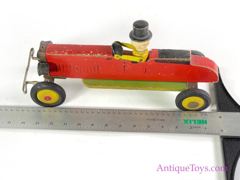 Hustler Toy Corp. Wooden Pull Toy Racecar with Man <FONT COLOR="ff000 ">*SOLD*</font> - Image 9