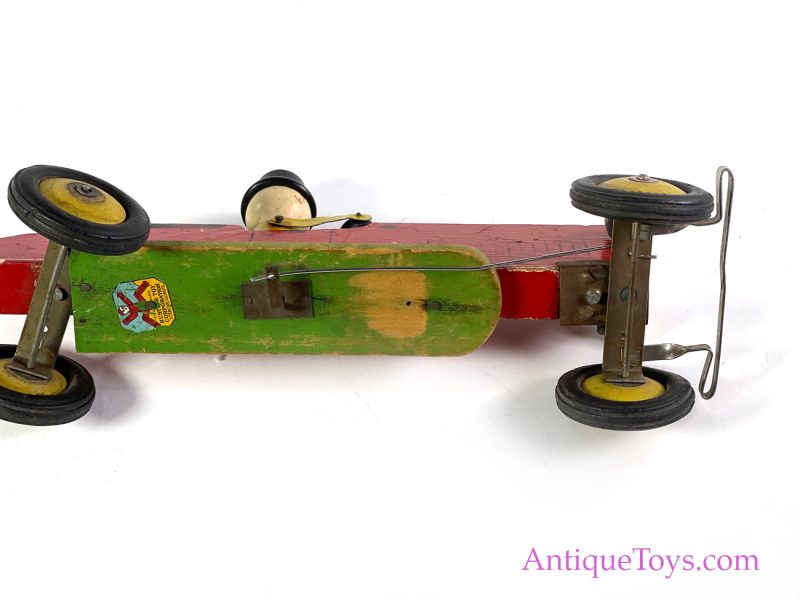 Hustler Toy Corp. Wooden Pull Toy Racecar with Man <FONT COLOR="ff000 ">*SOLD*</font> - Image 3