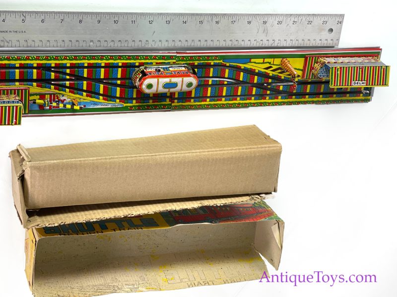 Aepacoal Toys Tin Lithographed Windup Local Shuttle Train in Box Made in India for Sale <FONT COLOR="ff000 ">*SOLD*</font> - Image 2