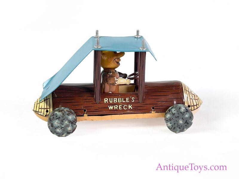 Linemar Marx Tin Lithographed Friction Barney Rubble Flintstones "Rubble's Wreck" Car for Sale <FONT COLOR="ff000 ">*SOLD*</font> - Image 9