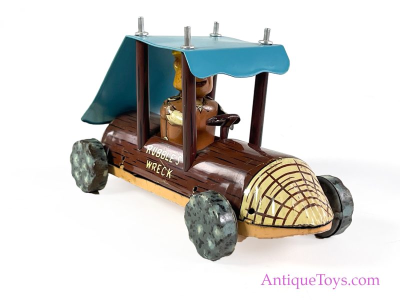 Linemar Marx Tin Lithographed Friction Barney Rubble Flintstones "Rubble's Wreck" Car for Sale <FONT COLOR="ff000 ">*SOLD*</font> - Image 8