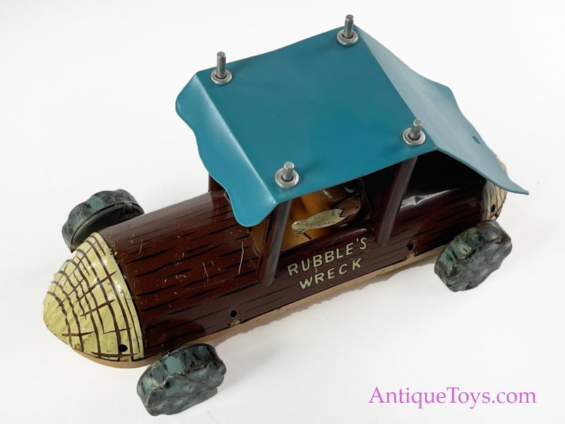Linemar Marx Tin Lithographed Friction Barney Rubble Flintstones "Rubble's Wreck" Car for Sale <FONT COLOR="ff000 ">*SOLD*</font> - Image 3