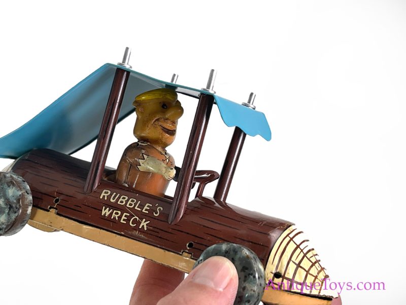 Linemar Marx Tin Lithographed Friction Barney Rubble Flintstones "Rubble's Wreck" Car for Sale <FONT COLOR="ff000 ">*SOLD*</font> - Image 2