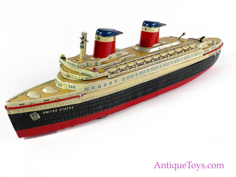 Yonezawa Toys (Y) Tin Lithographed Battery Operated "United States" Ocean Liner Ship Japanese Toy <FONT COLOR="ff000 ">*SOLD*</font>