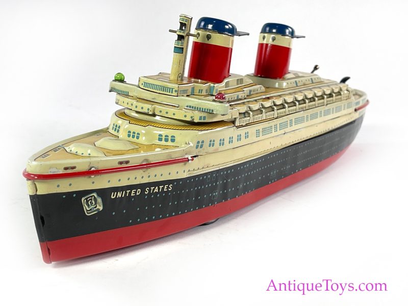 Yonezawa Toys (Y) Tin Lithographed Battery Operated "United States" Ocean Liner Ship Japanese Toy <FONT COLOR="ff000 ">*SOLD*</font> - Image 13