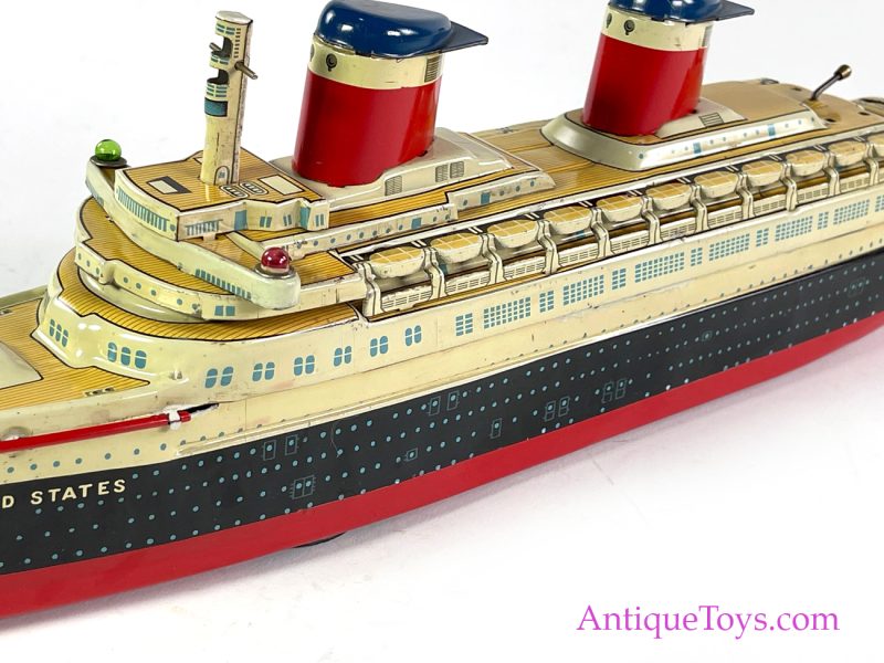 Yonezawa Toys (Y) Tin Lithographed Battery Operated "United States" Ocean Liner Ship Japanese Toy <FONT COLOR="ff000 ">*SOLD*</font> - Image 12