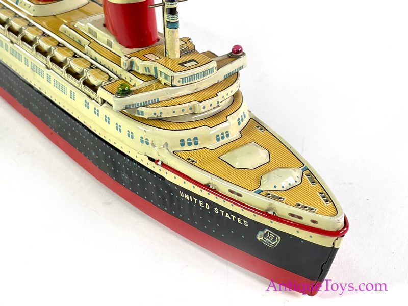 Yonezawa Toys (Y) Tin Lithographed Battery Operated "United States" Ocean Liner Ship Japanese Toy <FONT COLOR="ff000 ">*SOLD*</font> - Image 10