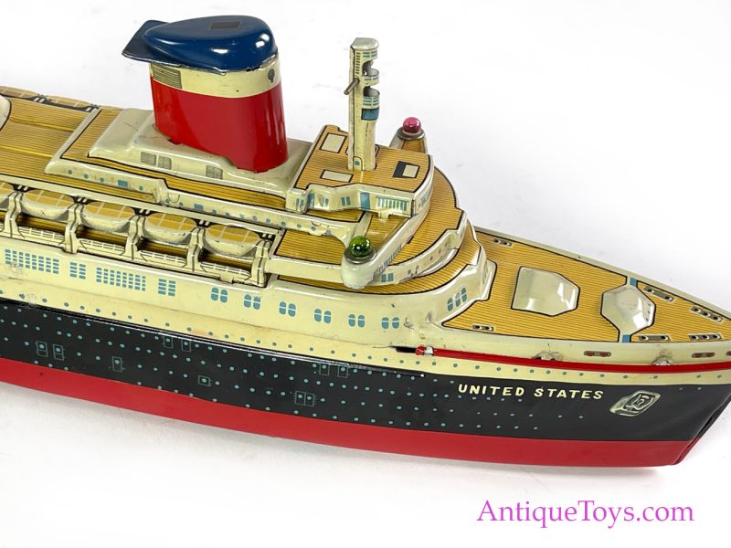 Yonezawa Toys (Y) Tin Lithographed Battery Operated "United States" Ocean Liner Ship Japanese Toy <FONT COLOR="ff000 ">*SOLD*</font> - Image 8