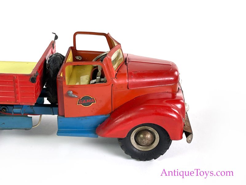 Gama Tin Lithographed Windup Tilt Bed Truck German Toy <FONT COLOR="ff000 ">*SOLD*</font> - Image 9