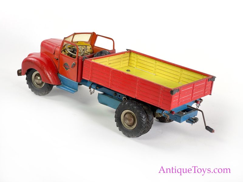 Gama Tin Lithographed Windup Tilt Bed Truck German Toy <FONT COLOR="ff000 ">*SOLD*</font> - Image 3
