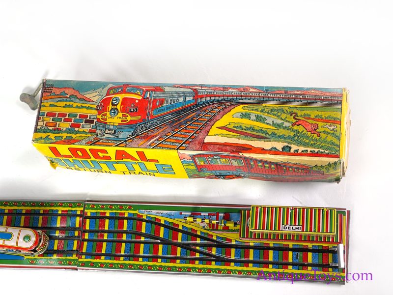 Aepacoal Toys Tin Lithographed Windup Local Shuttle Train in Box Made in India for Sale <FONT COLOR="ff000 ">*SOLD*</font> - Image 10