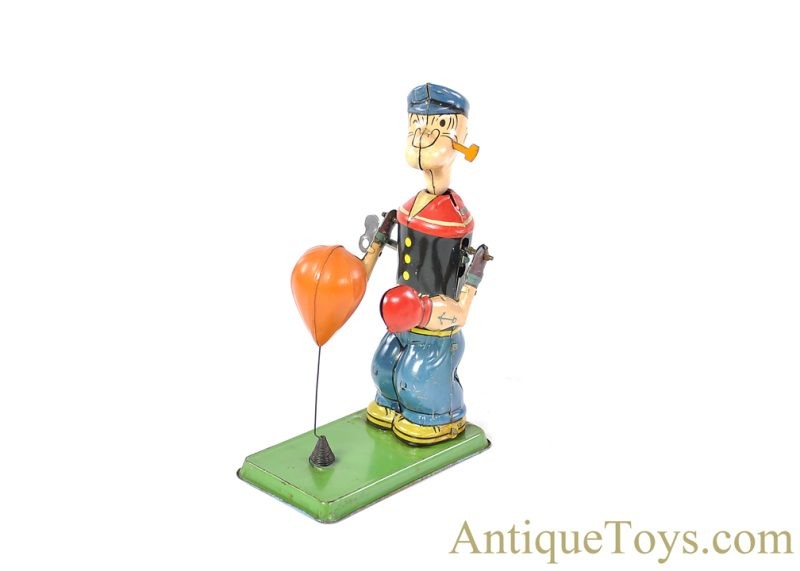 J. Chein ca. 1930's Tin Lithographed Windup No. 257 "Popeye Bag Puncher" <FONT COLOR="ff000 ">*SOLD*</font>