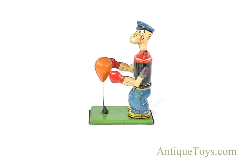 J. Chein ca. 1930's Tin Lithographed Windup No. 257 "Popeye Bag Puncher" <FONT COLOR="ff000 ">*SOLD*</font> - Image 3