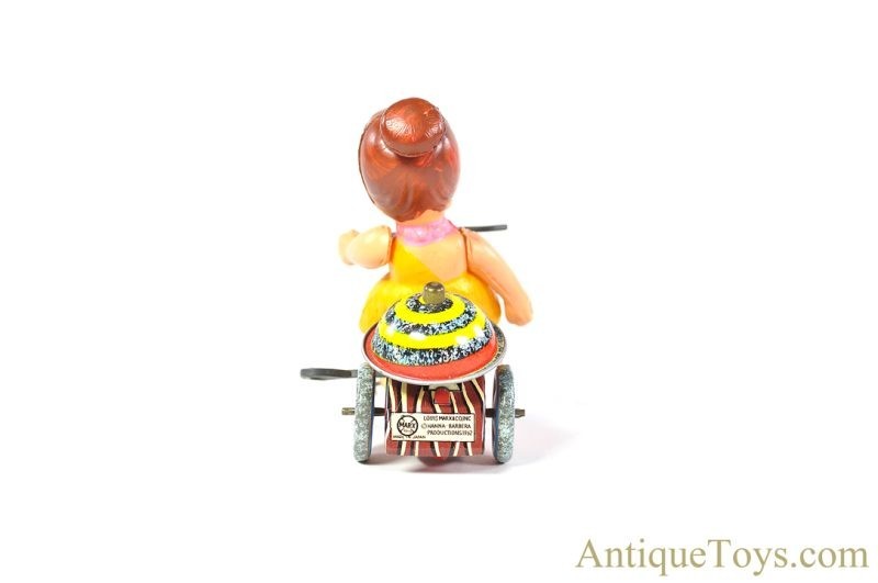 Frankonia Tin Lithographed Battery Operated "Fred Flintstone" Bedrock Band" & Linemar/Marx Wilma Flintstone Windup Tricycle for Sale <FONT COLOR="ff000 ">*SOLD*</font> - Image 9