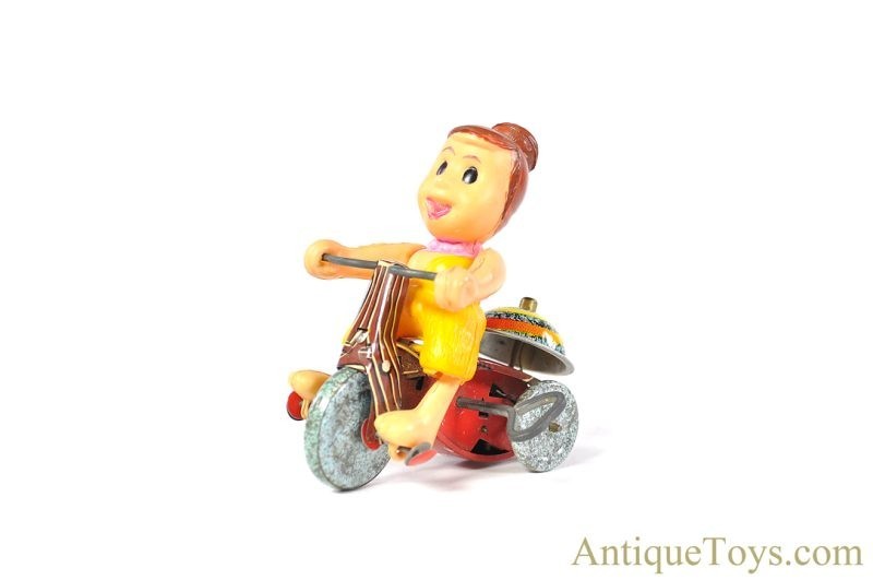 Frankonia Tin Lithographed Battery Operated "Fred Flintstone" Bedrock Band" & Linemar/Marx Wilma Flintstone Windup Tricycle for Sale <FONT COLOR="ff000 ">*SOLD*</font> - Image 12