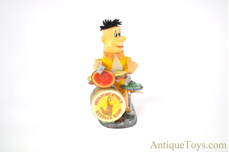 Frankonia Tin Lithographed Battery Operated "Fred Flintstone" Bedrock Band" & Linemar/Marx Wilma Flintstone Windup Tricycle for Sale <FONT COLOR="ff000 ">*SOLD*</font> - Image 4