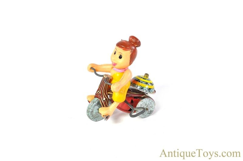 Frankonia Tin Lithographed Battery Operated "Fred Flintstone" Bedrock Band" & Linemar/Marx Wilma Flintstone Windup Tricycle for Sale <FONT COLOR="ff000 ">*SOLD*</font> - Image 8