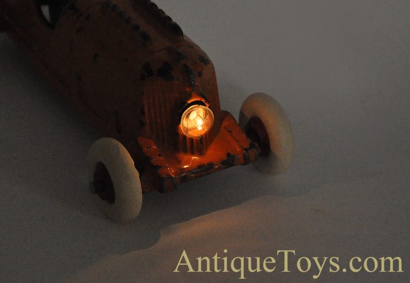 Hubley Cast Iron Orange Battery Headlight Racer <FONT COLOR="ff000 ">*SOLD*</font> - Image 8