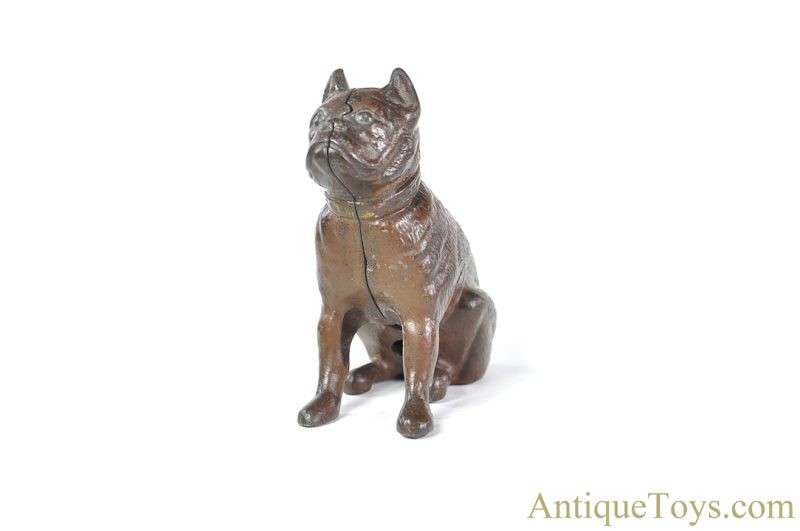 Hubley Cast Iron No. 826 Boxer Bulldog "Dog Bank" Still Penny Coin Bank <FONT COLOR="ff000 ">*SOLD*</font>