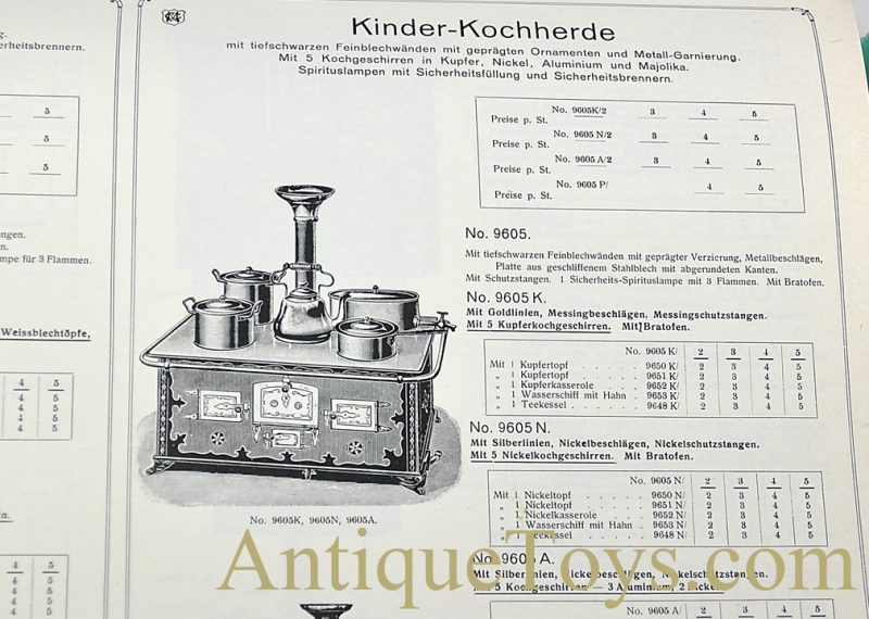 Marklin/Gebrüder Maerklin ca. 1909 #9605N Pressed Steel Children's Stove Kinder-Kochherde German Toy & Accessories <FONT COLOR="ff000 ">*SOLD*</font> - Image 12
