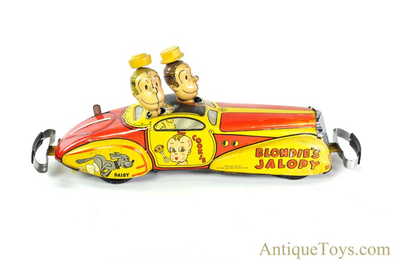 Marx ca. 1935 Tin Lithographed Windup "Blondie's Jalopy" Dagwood & Alexander Car <FONT COLOR="ff000 ">*SOLD*</font> - Image 2