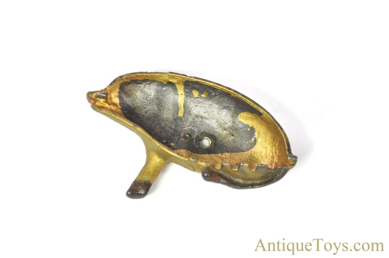 A.C. Williams Cast Iron ca. 1920’s Gold Figural “Sitting Pig” Hog Swine Still Coin Penny Bank <FONT COLOR="ff000 ">*SOLD*</font> - Image 9