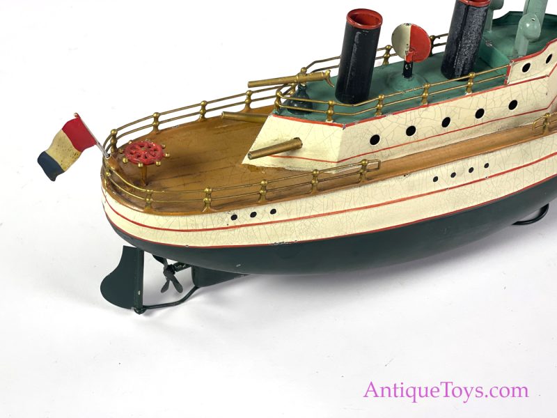 Carette Fleischmann Tin Windup Gunboat Ship Toy <FONT COLOR="ff000 ">*SOLD*</font> - Image 9
