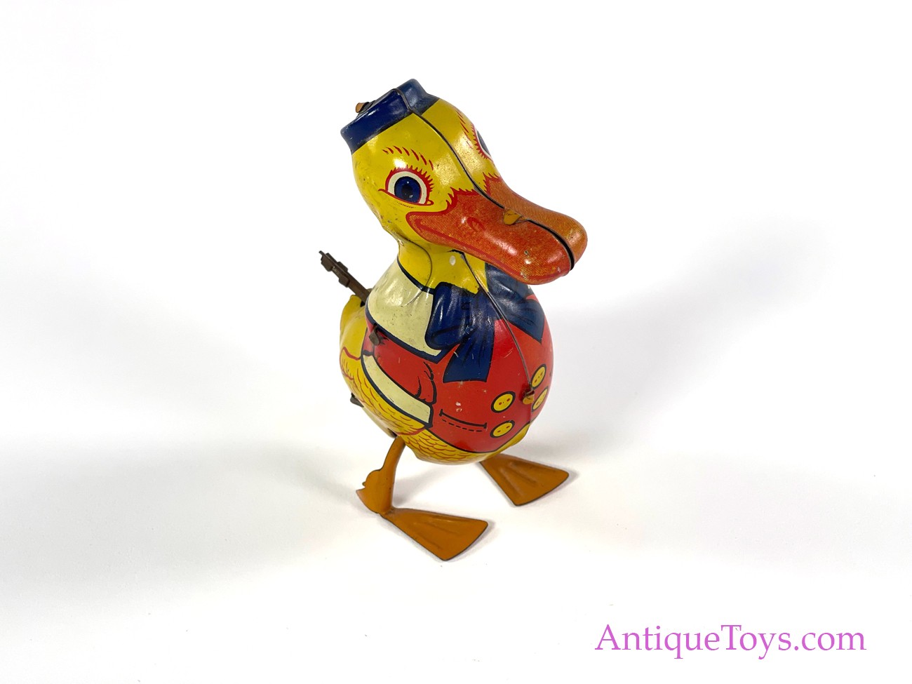 Deluxe Duck Clicker : Large Clicking Duckie : Tin Lithographed