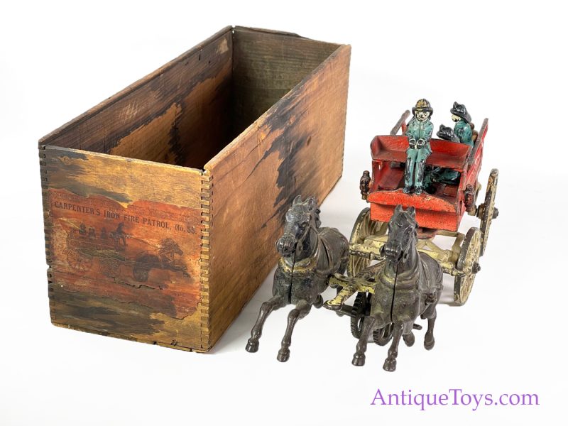 Carpenter Cast Iron Fire Patrol Horse Drawn Wagon *Museum Placement - SOLD*
