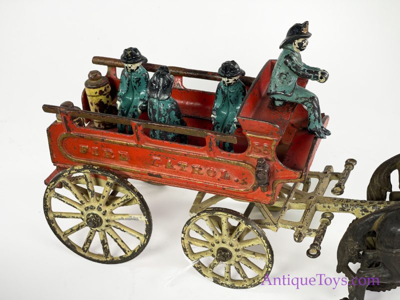 Carpenter Cast Iron Fire Patrol Horse Drawn Wagon *Museum Placement - SOLD* - Image 13