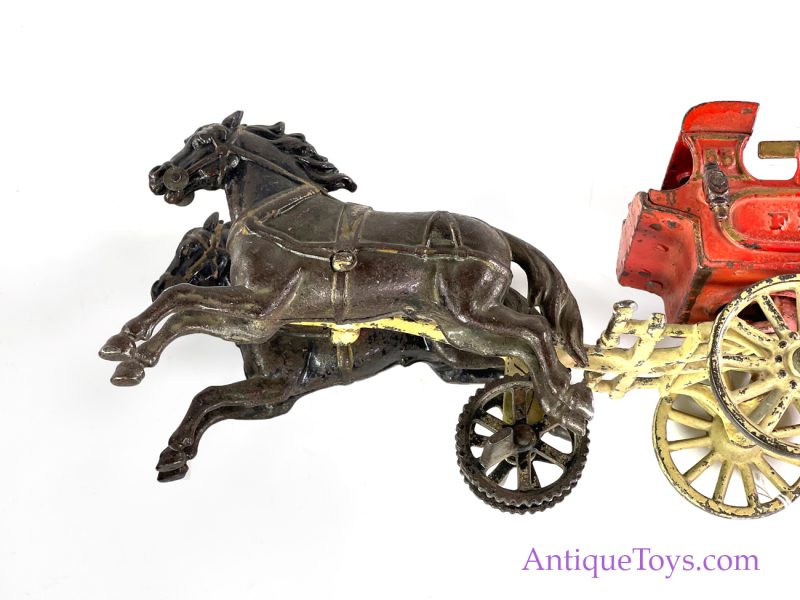 Carpenter Cast Iron Fire Patrol Horse Drawn Wagon *Museum Placement - SOLD* - Image 5