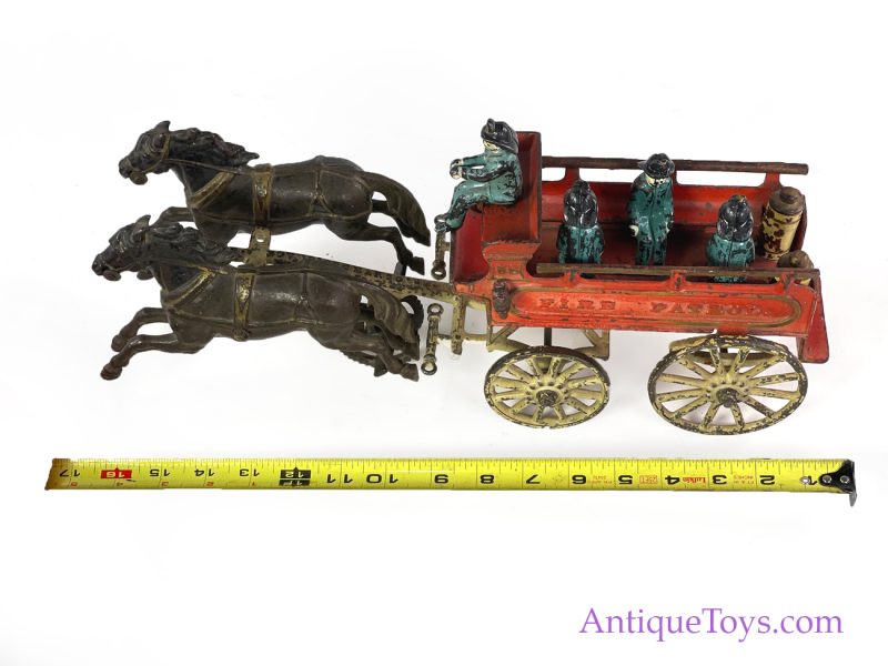 Carpenter Cast Iron Fire Patrol Horse Drawn Wagon *Museum Placement - SOLD* - Image 2