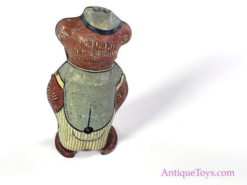 Wells Brimtoy Tin Lithographed Windup Dapper Bear *SOLD* - Image 6
