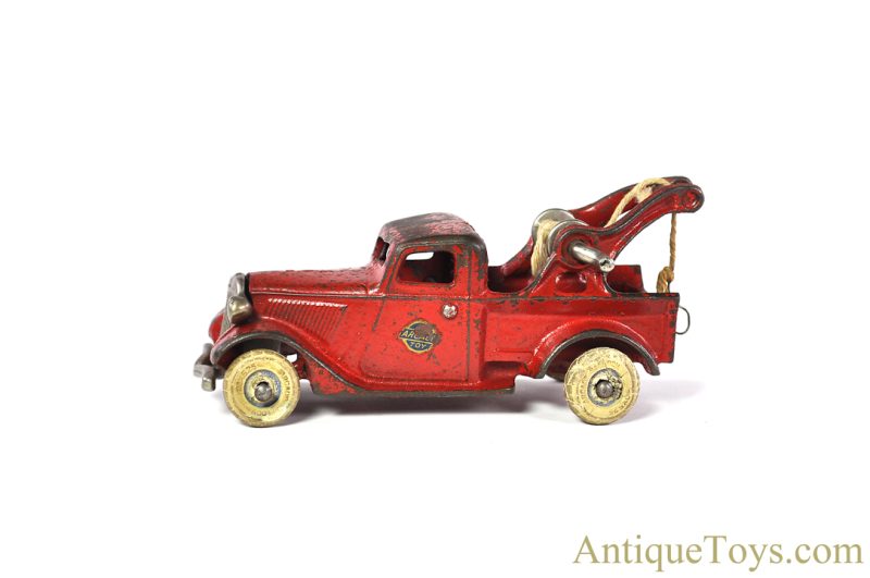 Arcade Rare ca. 1934 No. 202 Cast Iron Red Wrecker Tow Truck <FONT COLOR="ff000 ">*SOLD*</font>