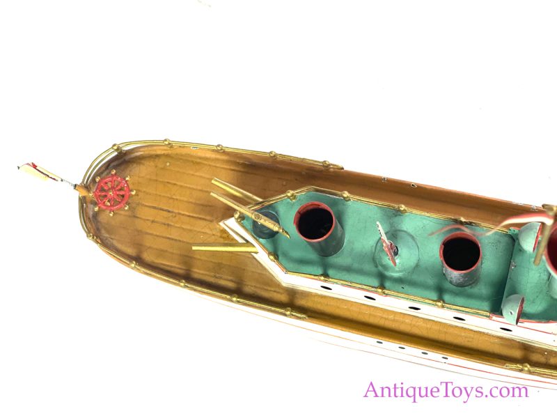 Carette Fleischmann Tin Windup Gunboat Ship Toy <FONT COLOR="ff000 ">*SOLD*</font> - Image 3