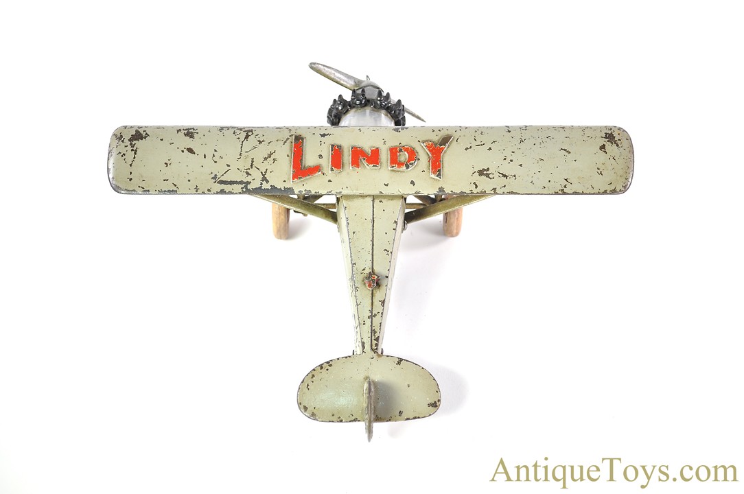 Hubley Cast Iron Spirit of St. Louis “Lindy” Plane with Working Propeller 