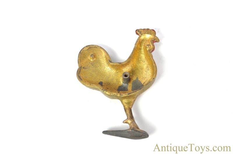Hubley/A.C. Williams Cast Iron No. 824/No. 4748 Gold Standing Rooster Still Penny Coin Bank <FONT COLOR="ff000 ">*SOLD*</font> - Image 6