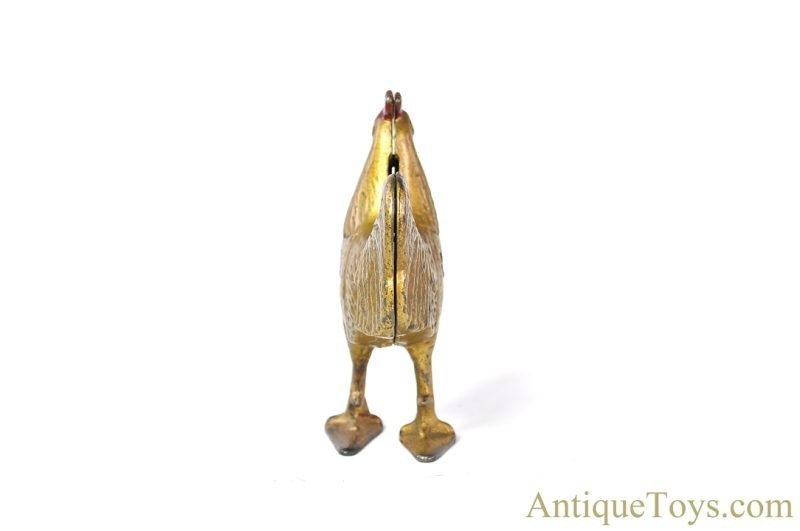 Hubley/A.C. Williams Cast Iron No. 824/No. 4748 Gold Standing Rooster Still Penny Coin Bank <FONT COLOR="ff000 ">*SOLD*</font> - Image 5