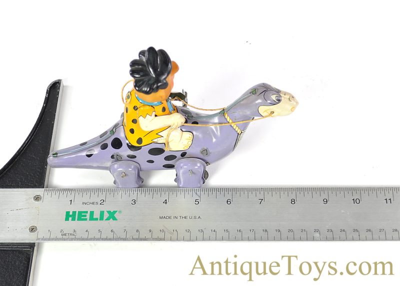 Linemar Marx Tin Lithographed Windup Hanna-Barbera’s The Flintstones "Mechanical Fred Flintstone on Dino" for Sale <FONT COLOR="ff000 ">*SOLD*</font> - Image 9