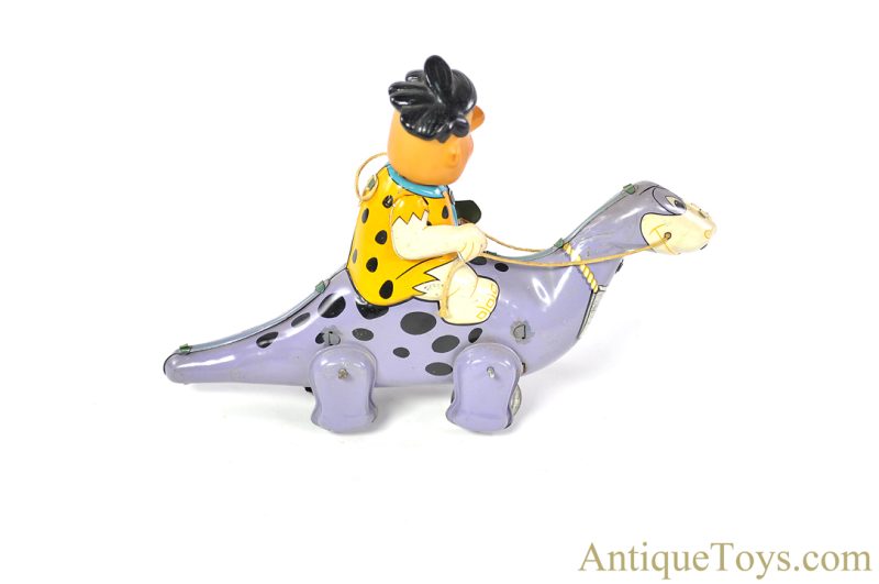 Linemar Marx Tin Lithographed Windup Hanna-Barbera’s The Flintstones "Mechanical Fred Flintstone on Dino" for Sale <FONT COLOR="ff000 ">*SOLD*</font> - Image 2