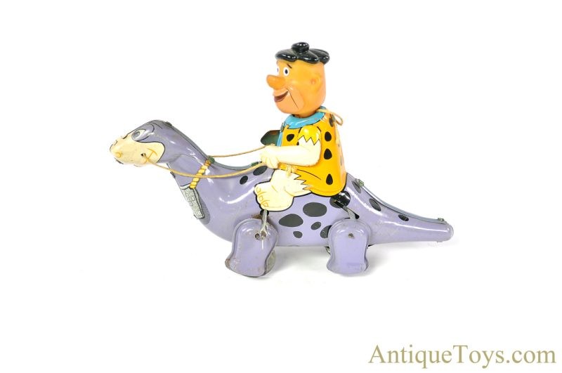 Linemar Marx Tin Lithographed Windup Hanna-Barbera’s The Flintstones "Mechanical Fred Flintstone on Dino" for Sale <FONT COLOR="ff000 ">*SOLD*</font> - Image 3