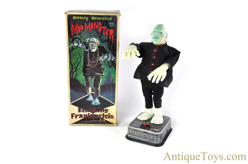 Nomura (TN) Tin Lithographed Battery Operated “Mod Monster Blushing Frankenstein” Japanese Toy with Box <FONT COLOR="ff000 ">*SOLD*</font>